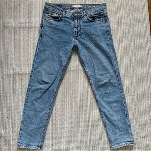 Mango Men Ben Tapered Cropped Jeans Medium Blue 30 Waist